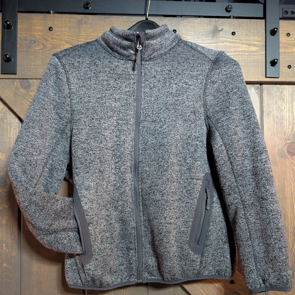 Champion dk gray zip up sweater; ultra plush size XL